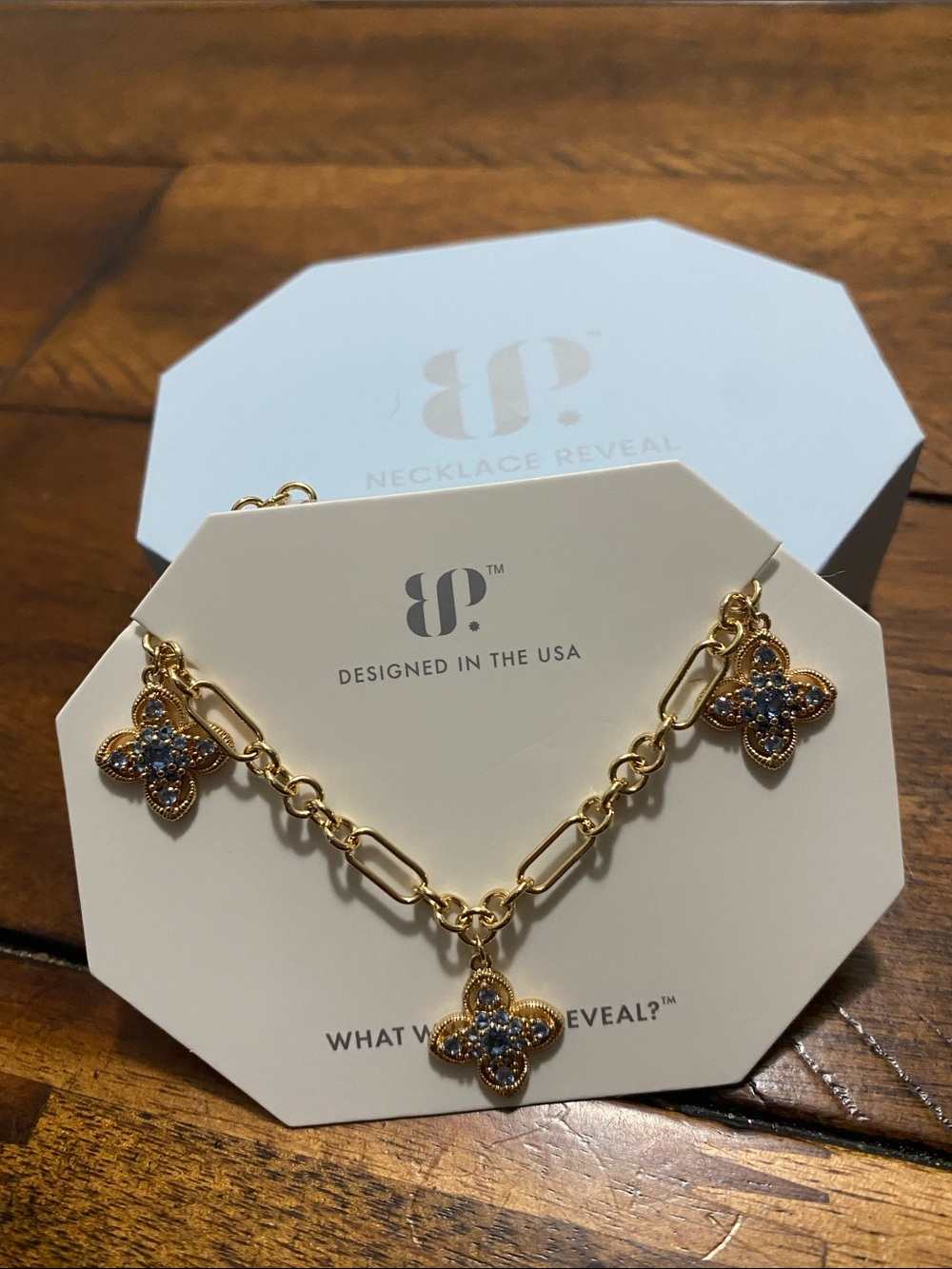 Bomb Party OG Originals Necklace - Lab Created Aqua Blue Spinel - Gold Plating